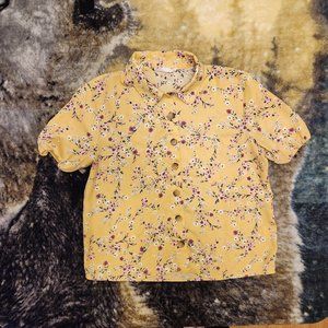 Pink Rose floral button up